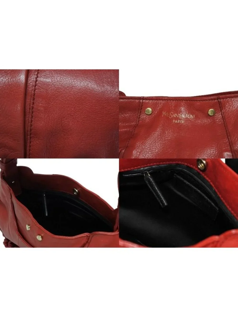 Saint Laurent Mombasa Hobo Handbag Cotton Leather Deer Antler